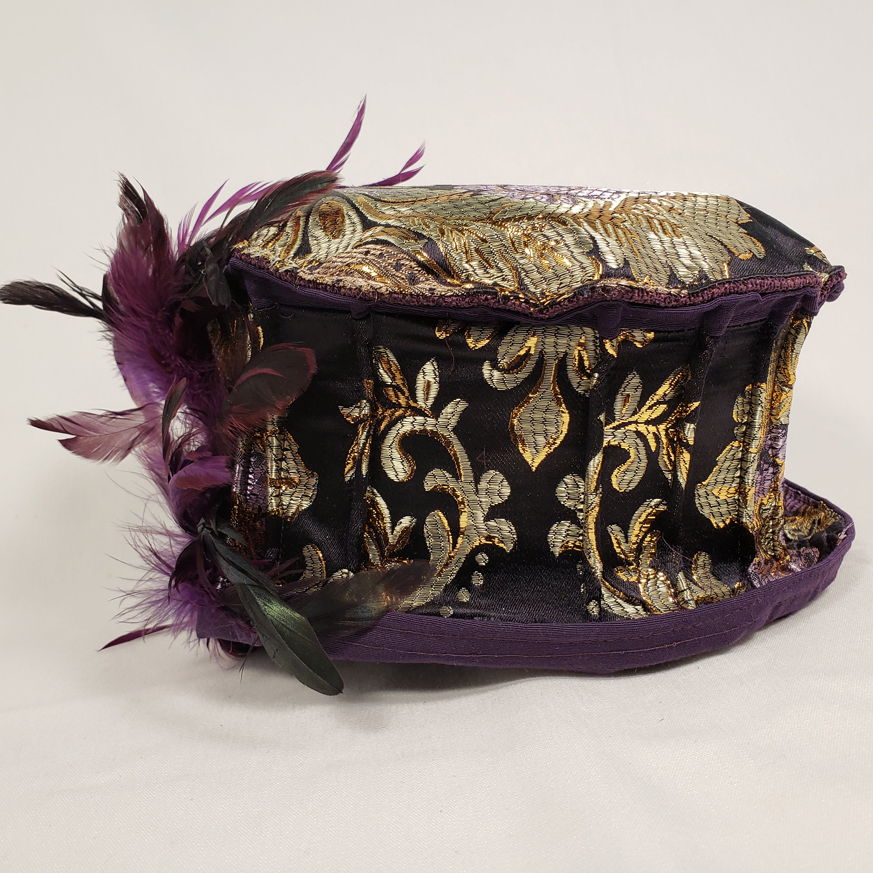  Handmade Brocade Short Brim Hat (Side)