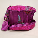Load image into Gallery viewer, BUTTERFLY MAGENTA Handmade Brocade Short Brim Hat
