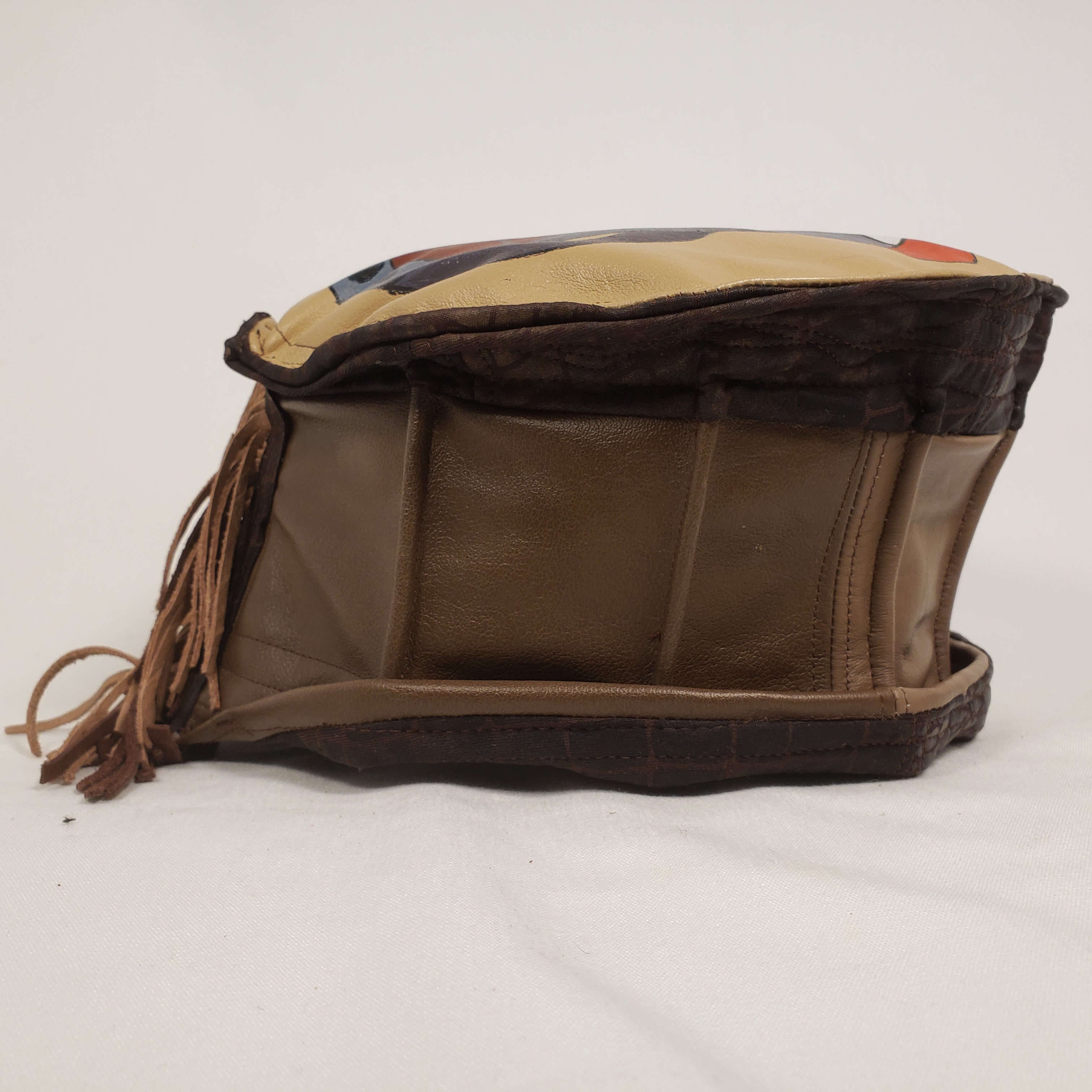 Handpainted Leather Hat (Left Side)