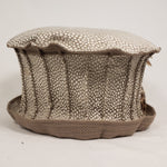 Load image into Gallery viewer, Beige &amp; Cream Short Brim Hat (Back)
