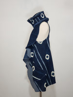 Load image into Gallery viewer, Blue Mud Cloth Hat &amp; Vest Set
