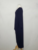 Load image into Gallery viewer, Long Sleeve High Low -Navy Blue w/ pockets
