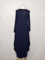 Load image into Gallery viewer, Long Sleeve High Low -Navy Blue w/ pockets
