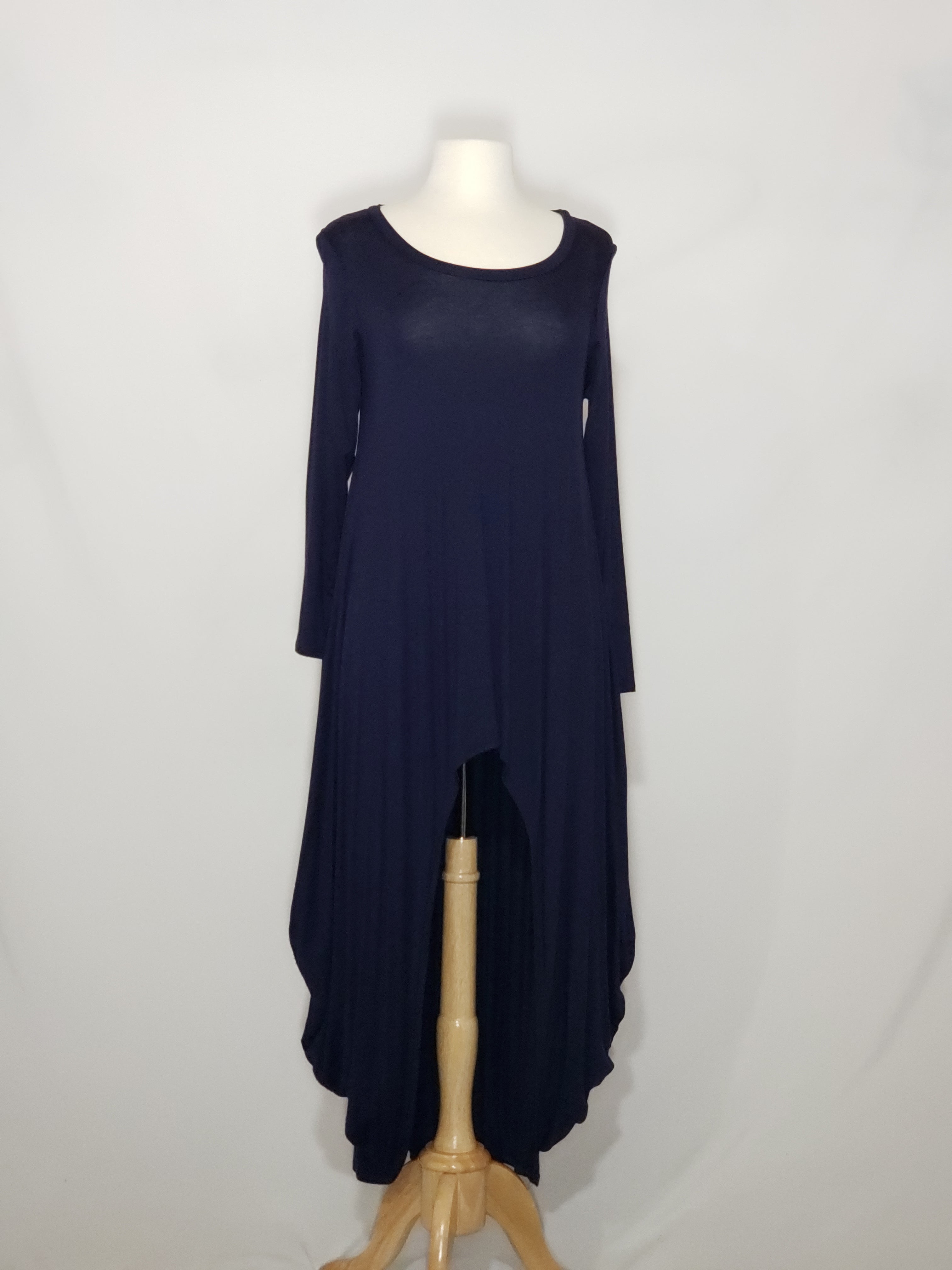 Long Sleeve High Low -Navy Blue w/ pockets
