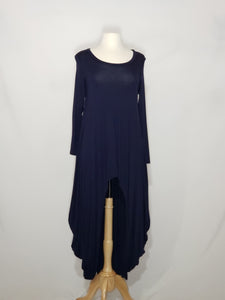 Long Sleeve High Low -Navy Blue w/ pockets
