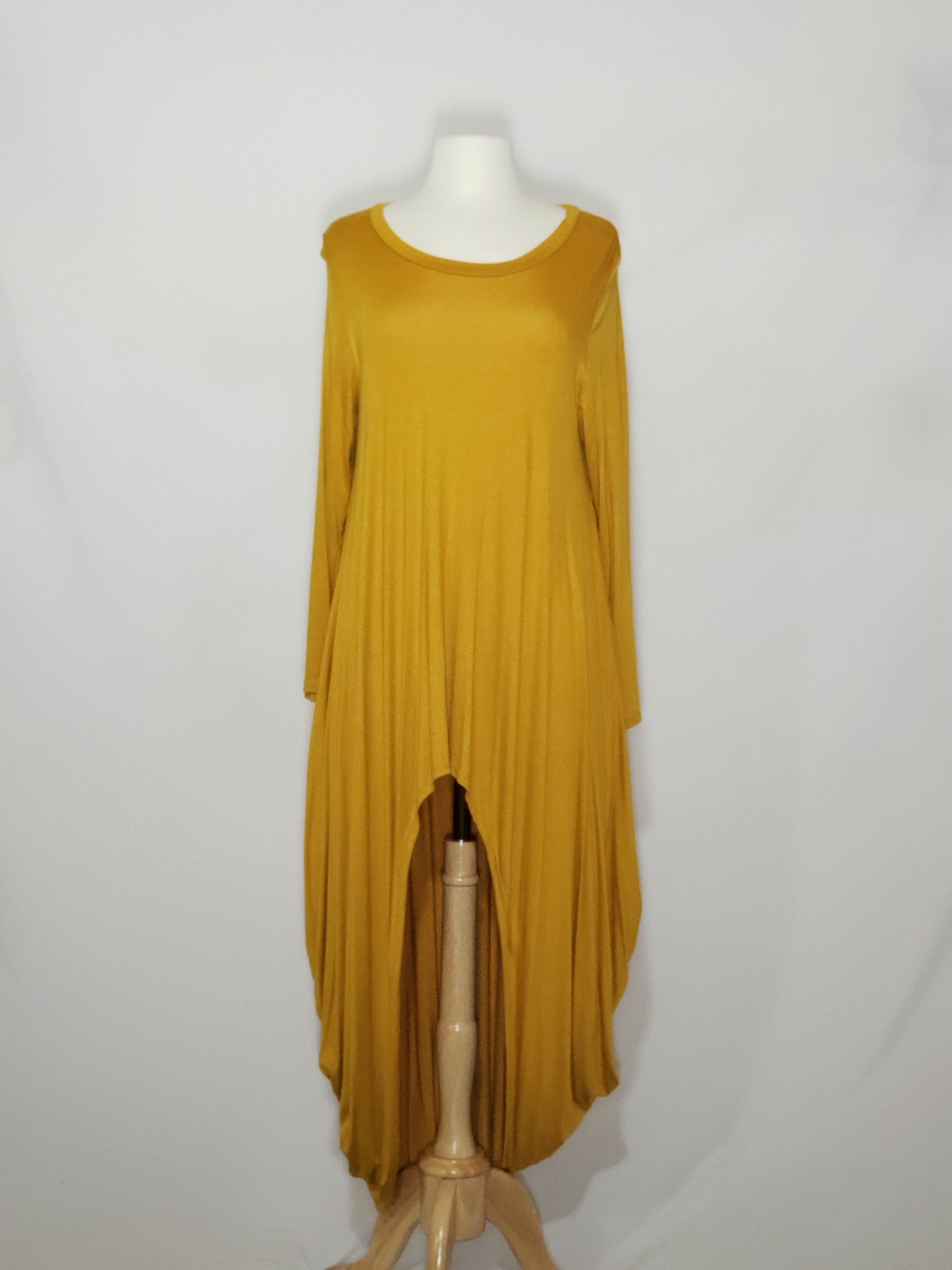 Long Sleeve High Low - Golden w/ pockets