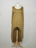 Load image into Gallery viewer, Long Sleeve High Low - Camel Brown/ Gold w/ pockets
