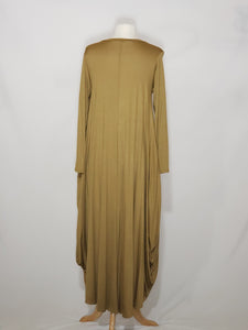 Long Sleeve High Low - Camel Brown/ Gold w/ pockets