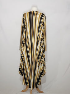 Long Sleeve High Low - Brown Stripes w/ pockets