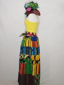 African Skirt - Long Skirt & Head Wrap