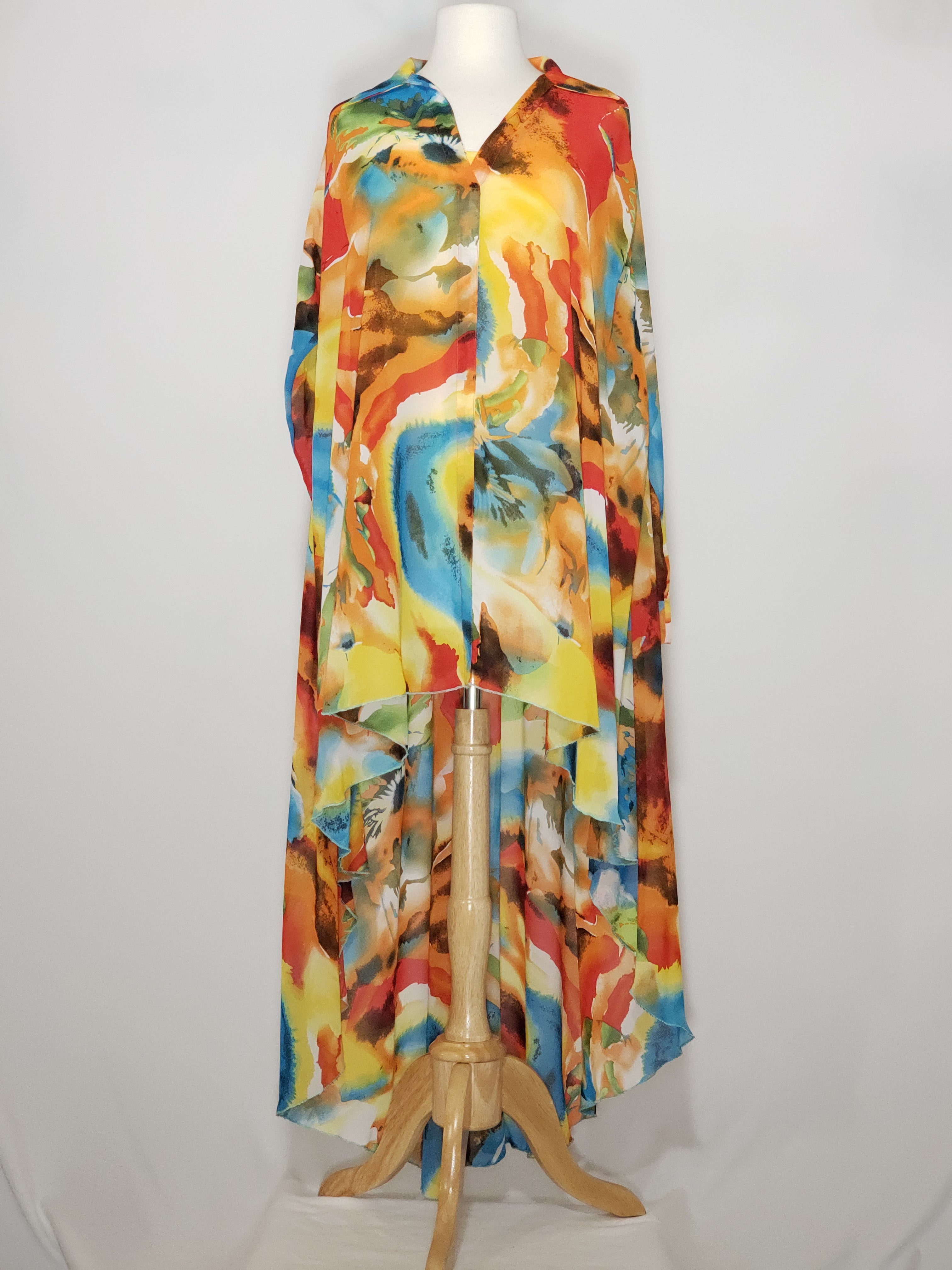 Long Sleeve High Low - Sheer Multi Color