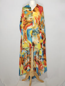 Long Sleeve High Low - Sheer Multi Color