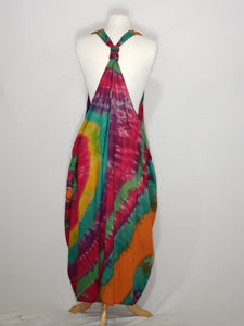 Tie Dye Racer Back Dress- Yellow, Green, Teal, Purple