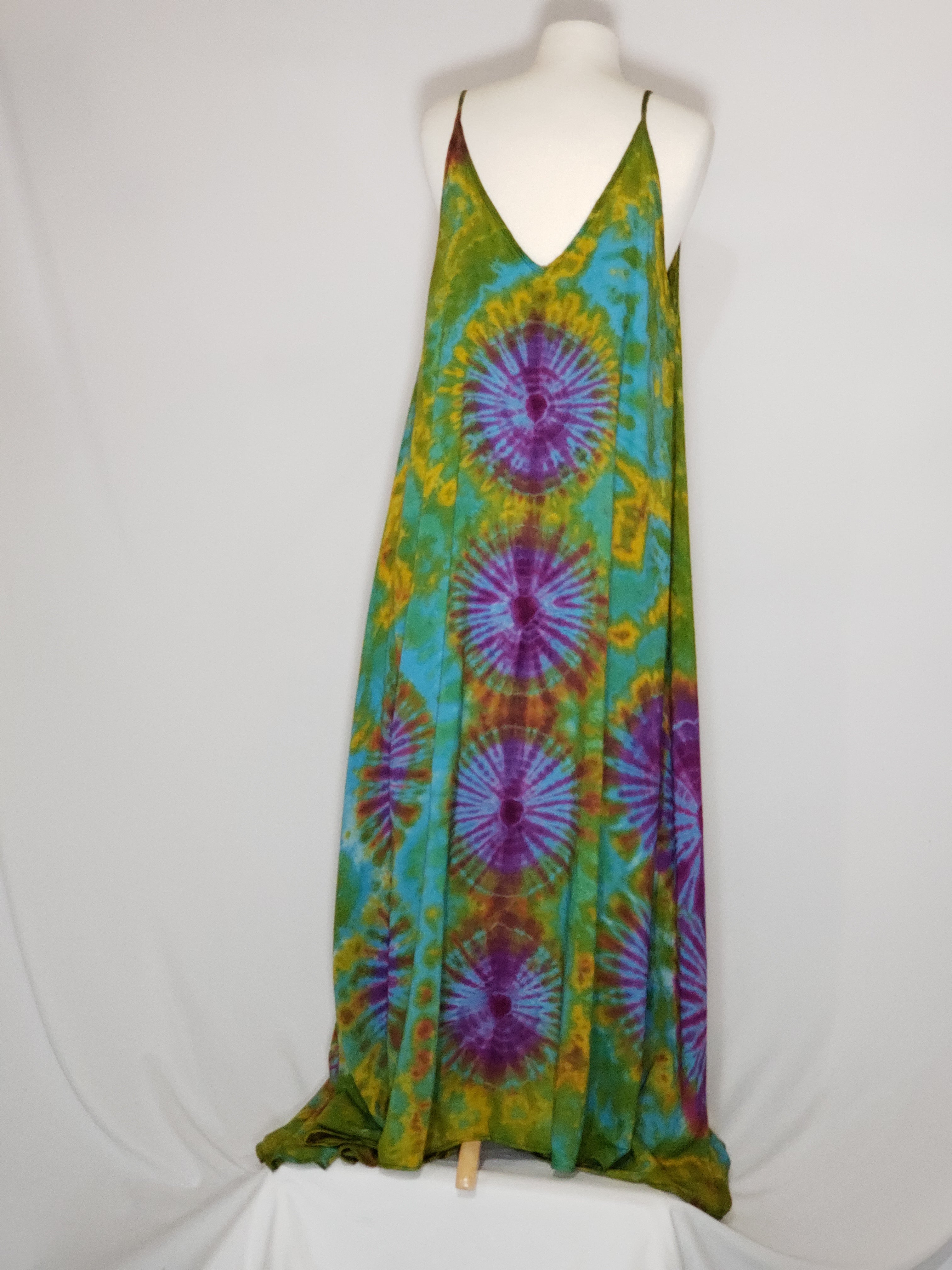 Tie Dye Maxi Dress- Green, Purple, Blue, Teal
