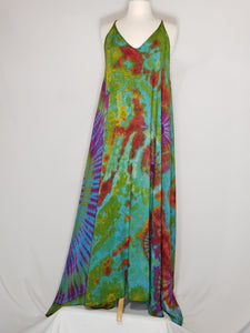 Tie Dye Maxi Dress- Teal, Red, Green, Purple