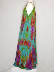 Tie Dye Maxi Dress- Teal, Red, Green, Purple