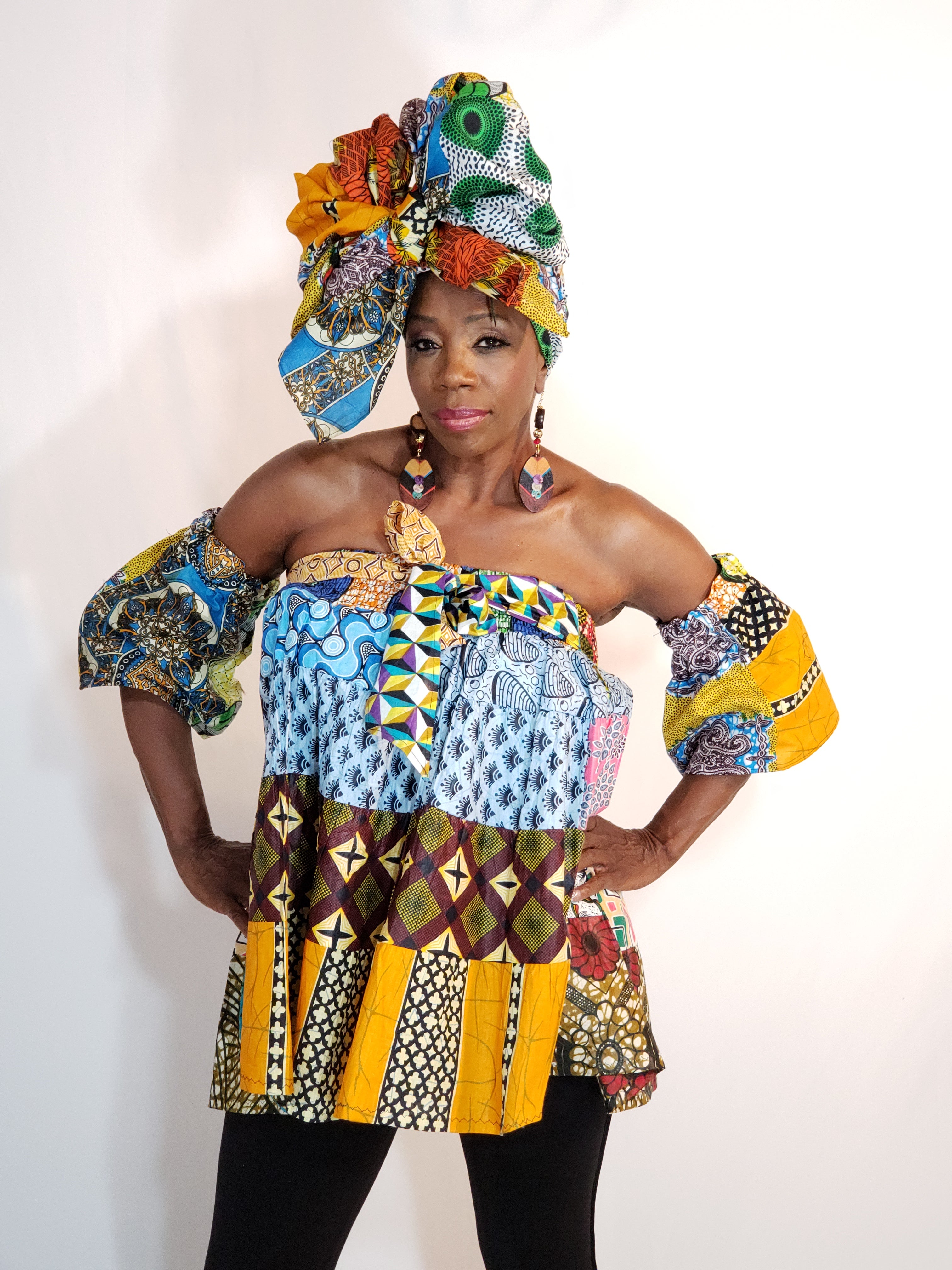 African Skirt - Short Skirt & Head Wrap