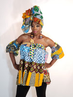 Load image into Gallery viewer, African Skirt - Short Skirt &amp; Head Wrap
