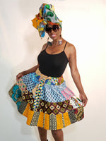 Load image into Gallery viewer, African Skirt - Short Skirt &amp; Head Wrap
