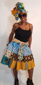 African Skirt - Short Skirt & Head Wrap