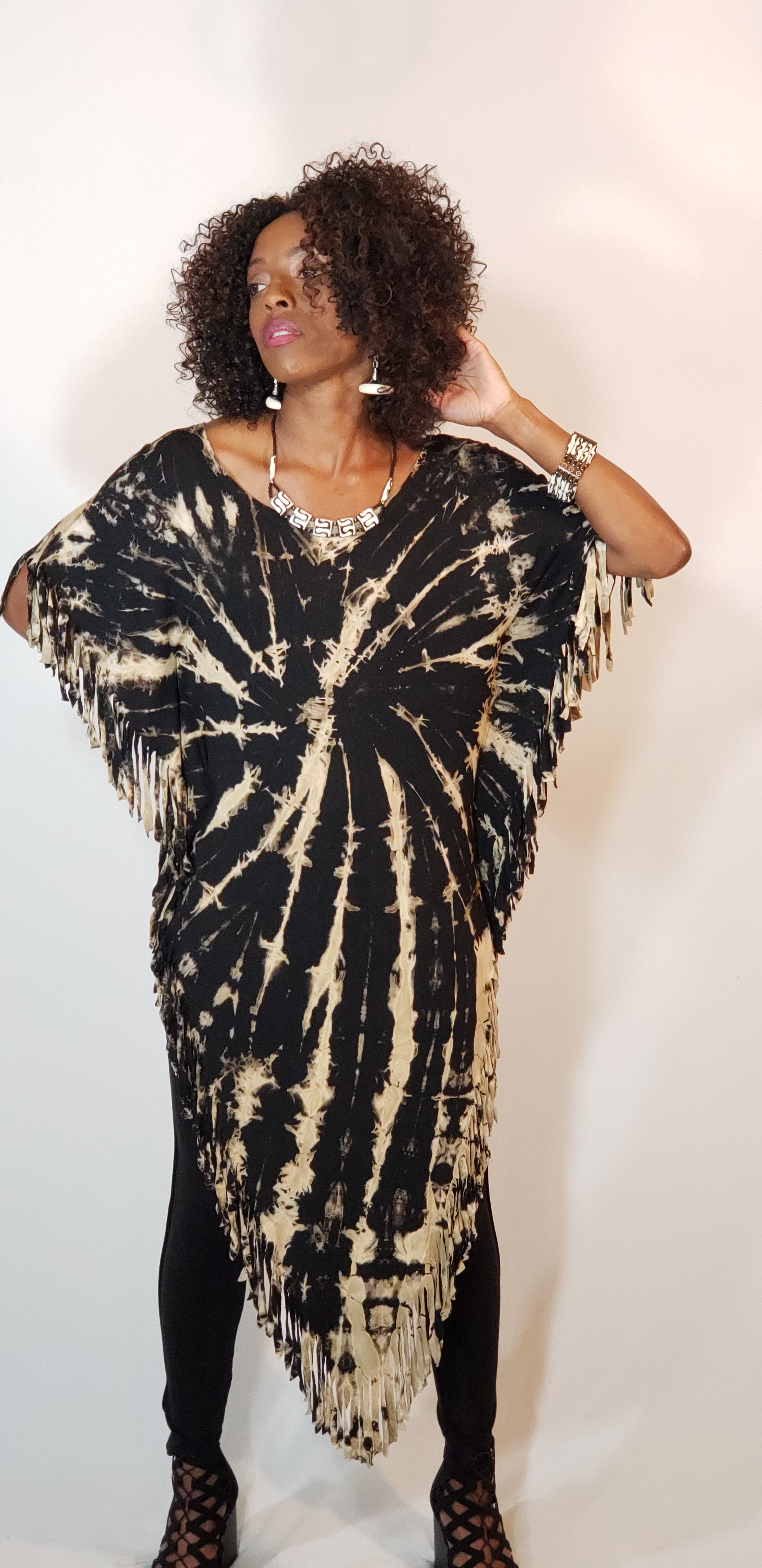 T-Top - Black & Beige Tie Dye