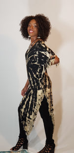 Load image into Gallery viewer, T-Top - Black &amp; Beige Tie Dye
