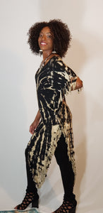 T-Top - Black & Beige Tie Dye