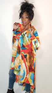 Long Sleeve High Low - Sheer Multi Color