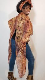 Load image into Gallery viewer, Kimono- Leopard, Brown, Orange
