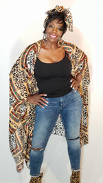 Load image into Gallery viewer, Kimono- Leopard, Brown, Black
