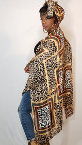 Kimono- Leopard, Brown, Black