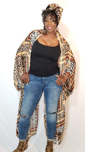 Kimono- Leopard, Brown, Black