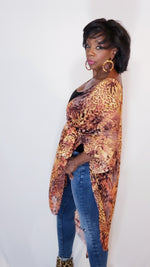Load image into Gallery viewer, Kimono- Leopard, Brown, Orange

