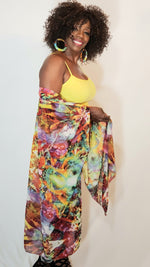 Load image into Gallery viewer, Kimono- Multi-Colored Orange, Purple, Pink, Black, Green
