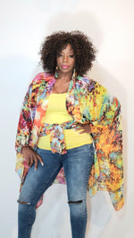 Load image into Gallery viewer, Kimono- Multi-Colored Orange, Purple, Pink, Black, Green
