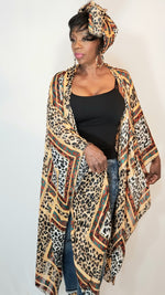 Load image into Gallery viewer, Kimono- Leopard, Brown, Black
