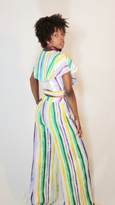 Jump Suit- Multi Colored (Stripped)