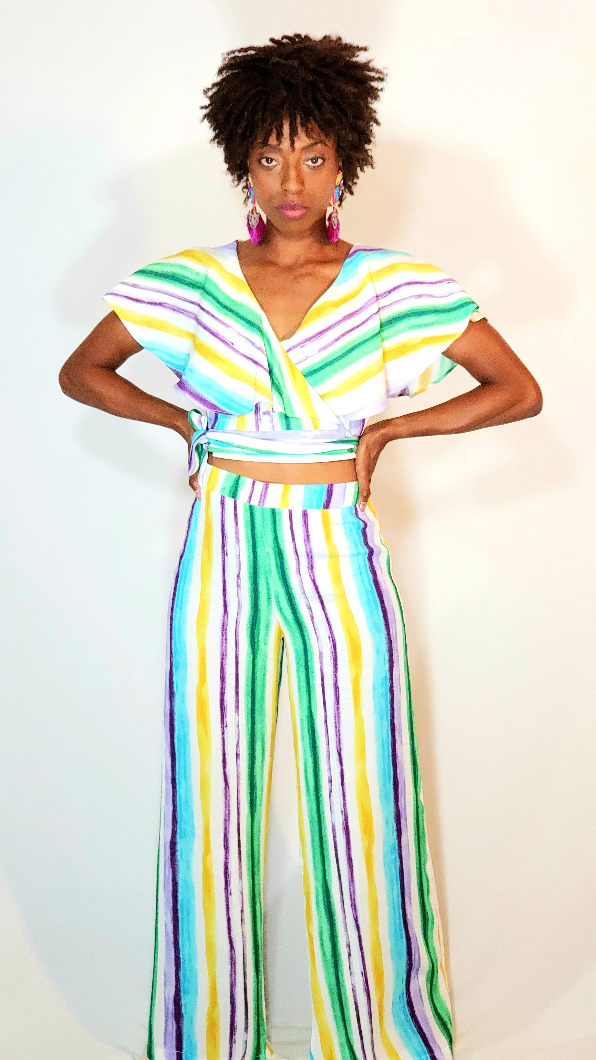 Jump Suit- Multi Colored (Stripped)