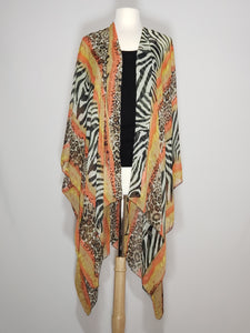 Kimono- Zebra, Orange, Black