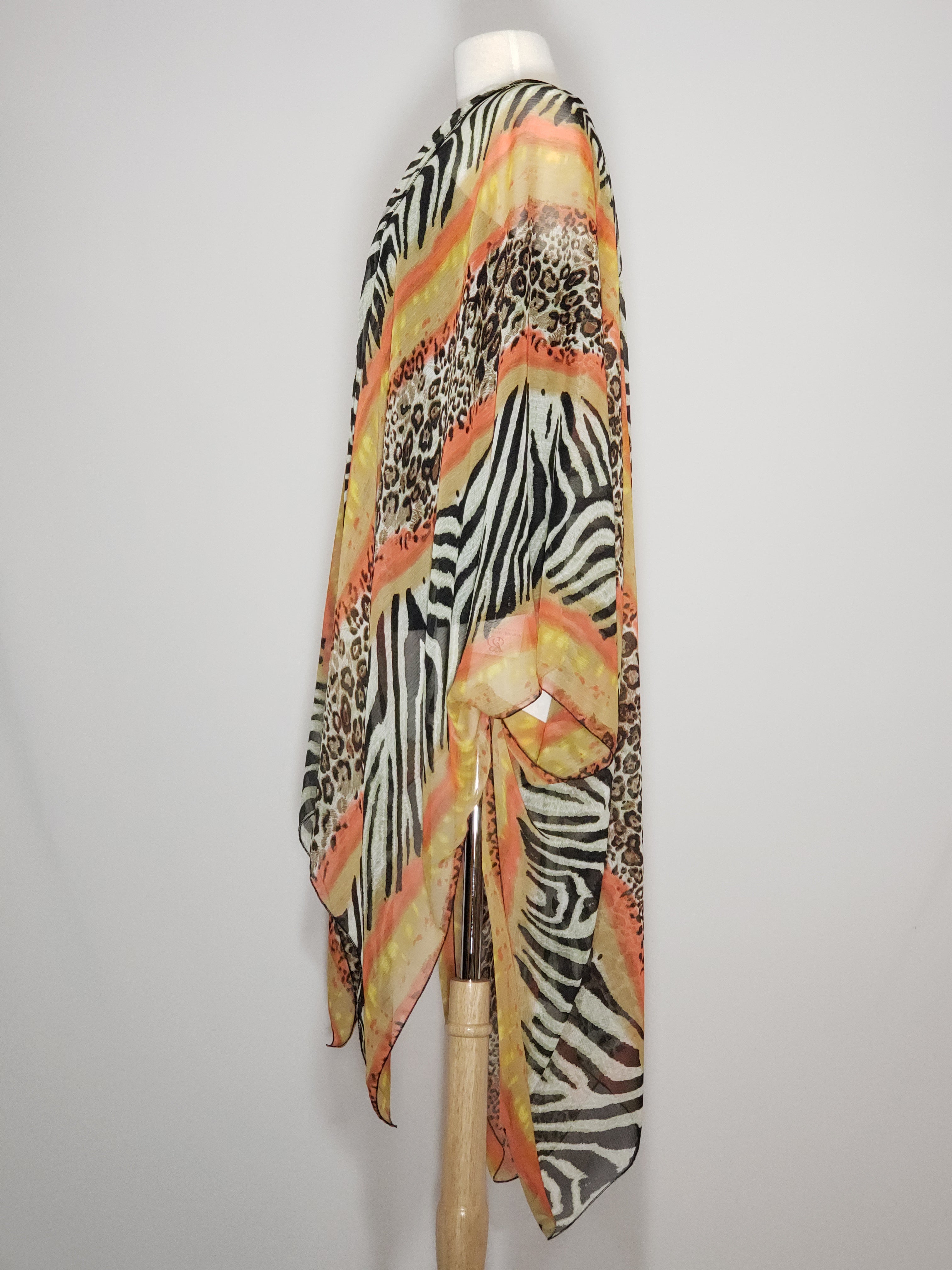 Kimono- Zebra, Orange, Black