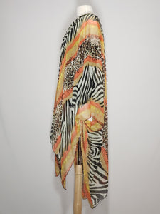 Kimono- Zebra, Orange, Black
