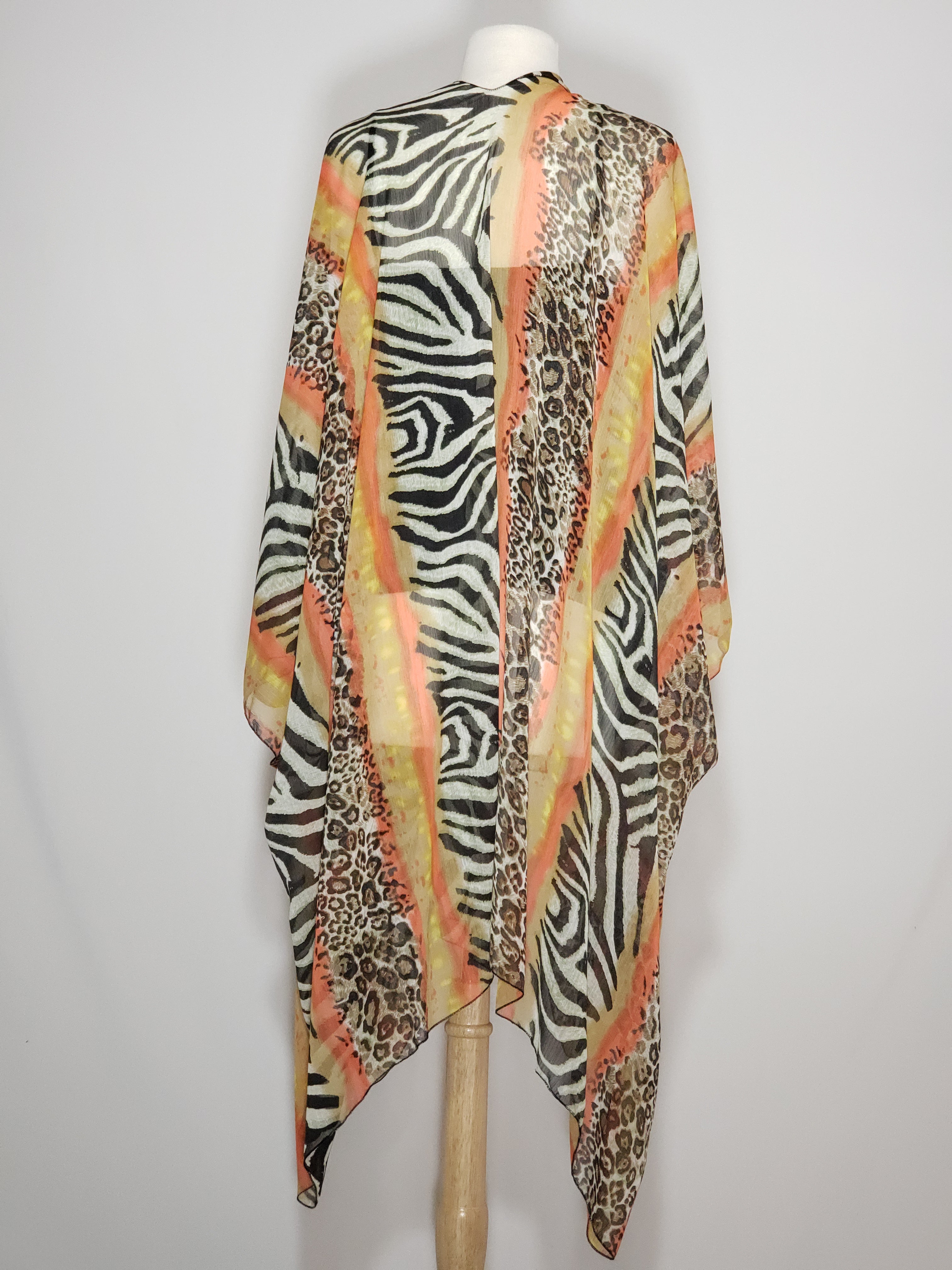 Kimono- Zebra, Orange, Black