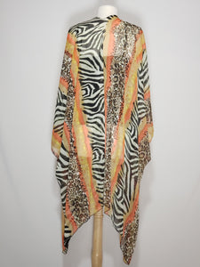 Kimono- Zebra, Orange, Black