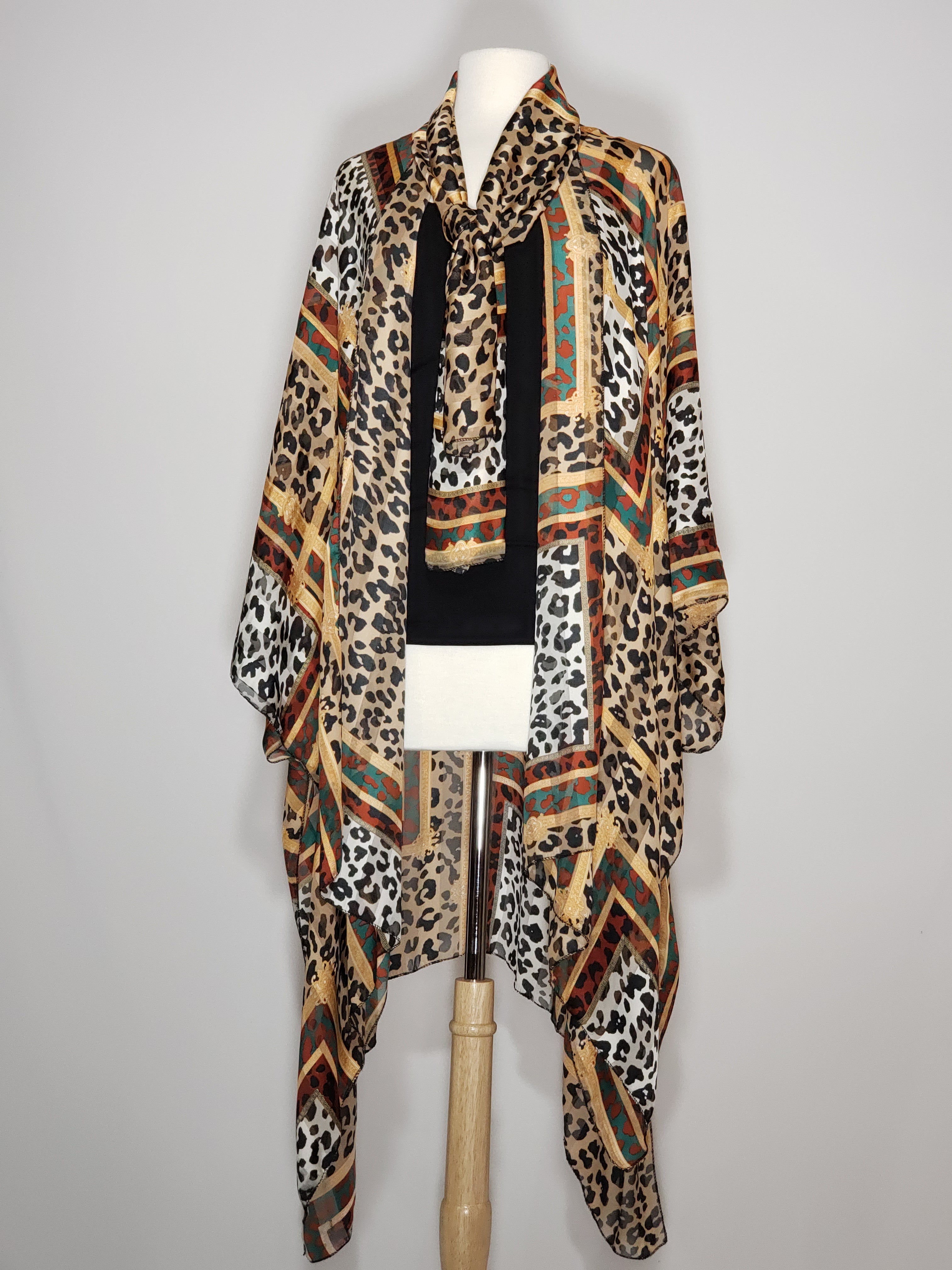 Kimono- Leopard, Brown, Black