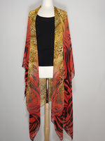 Load image into Gallery viewer, Kimono- Zebra, Red, Brown, Black
