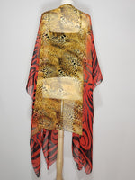 Load image into Gallery viewer, Kimono- Zebra, Red, Brown, Black
