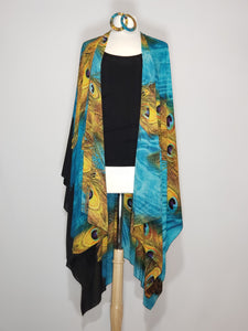 Kimono- Teal, Black, Peacock