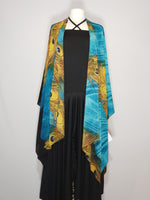Load image into Gallery viewer, Kimono- Teal, Black, Peacock
