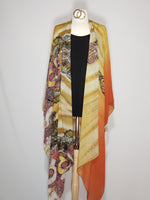 Load image into Gallery viewer, Kimono- Orange, Black, Beige
