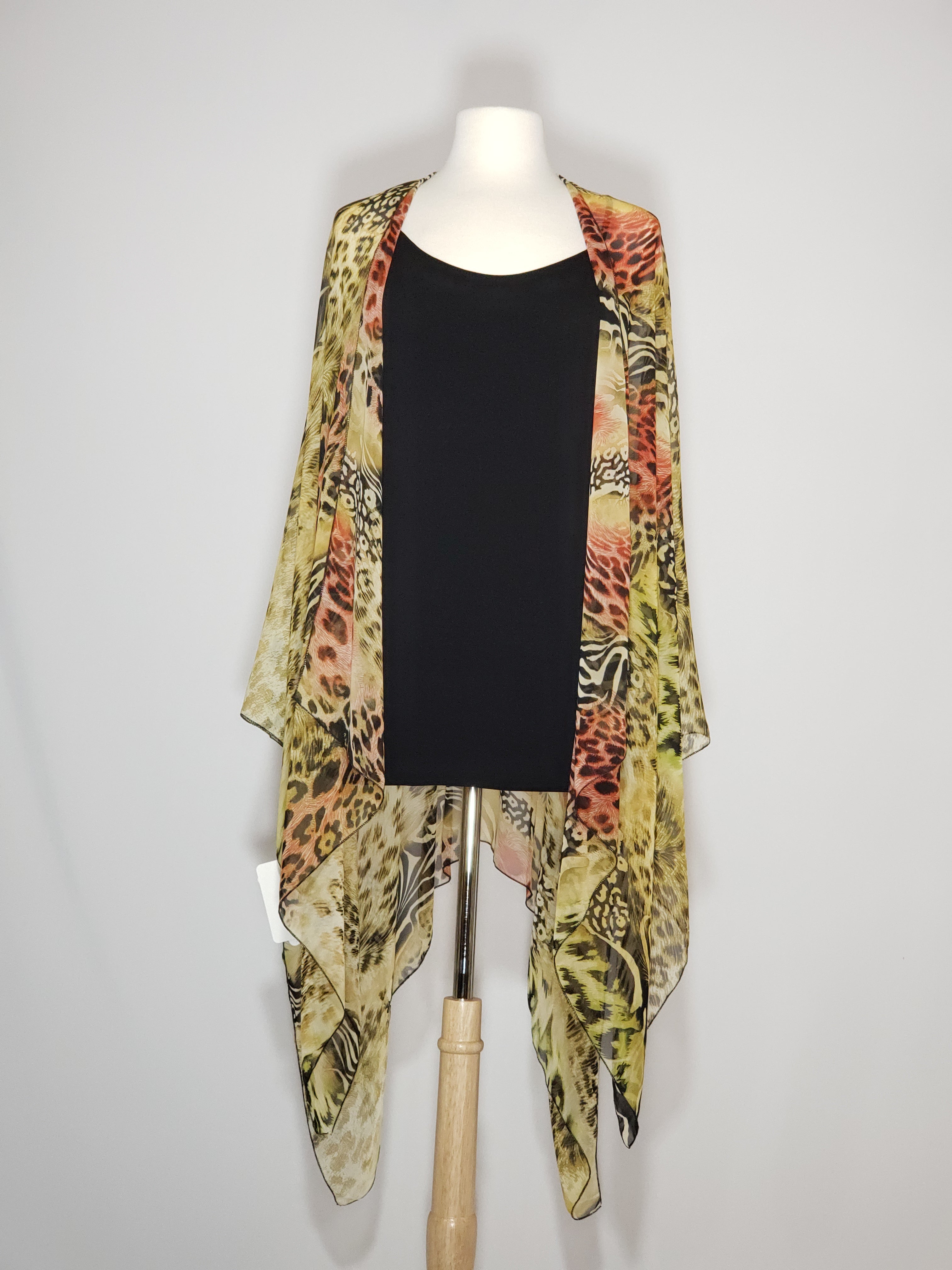 Kimono- Leopard, Brown, Black, Orange